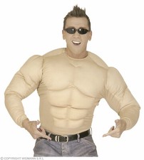 Super Muskelshirt - Muskelhemd - Bodybuilder Hemd Kraft Kostüm Six Pack