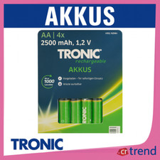 TRONIC AA NiMH Akkus 2500 mAh 1,2V 4er Pack vorgeladen & wiederaufladbar