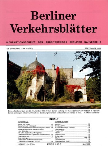 Berliner verkehrsblätter heft - berliner,