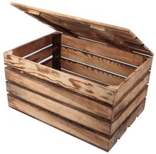 Holzkiste Geflammte Apfelkisten Obstkisten Weinkiste Holztruhe Deko 58x40x32cm