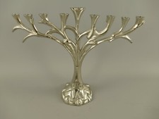 Chanukka 9 Kerzen Silber Kerzenleuchter Kerzenständer Davidleuchter Antik Menora