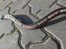 Stirnriemen MyUnicorn braun WB Full Geschwungen Glitzer Rosa Grau Crystal Wave