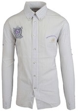 VAN SANTEN & VAN SANTEN Herren Langarm Hemd Button-Down Größe 2XL Gestreift