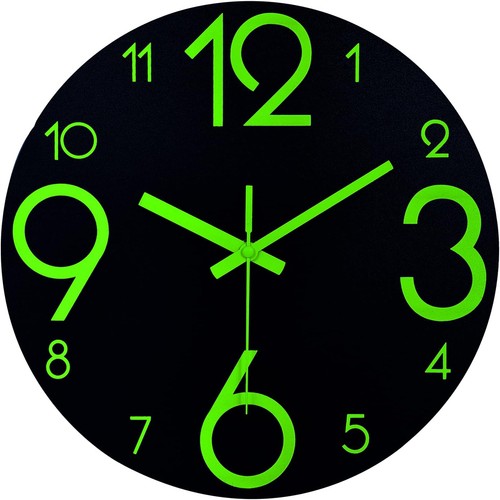 Leuchtende holz wanduhr - leuchtende,
