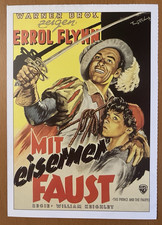 Mit eiserner Faust - Filmkarte Filmplakatkarte Cinema - Errol Flynn Claude Rains