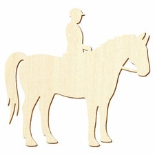 Pferd und Reiter aus Holz -
