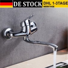 Küchenarmatur Schwenkbar Auslauf Wandmontage Mischbatterie Wasserhahn Bad Küche.