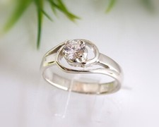 Silber Ring 925 Kristall weiß