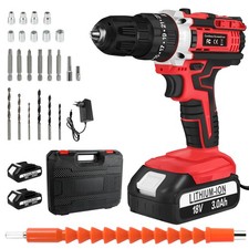 Akkuschrauber Akku-Bohrschrauber Akkubohrer Zubehör Set w/ 2 3Ah Akku Koffer SET