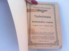 Deutsche Reichsbahn. TASCHENFAHRPLAN der Eisenbahndirektion Hannover. Ausgabe vo