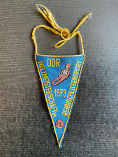Wimpel Oberhof 1973 FIL Weltmeisterschaft Rennschlittensport - DDR - gestickt