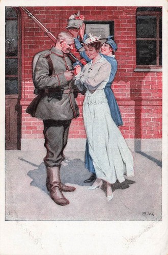 Vor der abfahrt - ak,