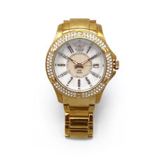 Goldene Armbanduhr / Schwere Damen Herren Uhr Fliegeruhr Pilotenuhr +2 Armbänder