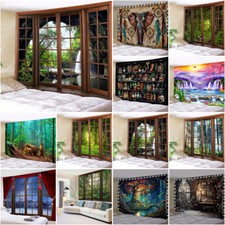 3D Braun Fenster Landschaft