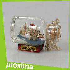 Vintage Tisch Schreibtisch Regal Kaminsims Wohndeko Segelboot Schiff innen Glasflasche