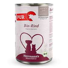 Herrmanns Katzenfutter & Hundefutter Bio Rind aus Reinfleisch Tiernahrung 400g