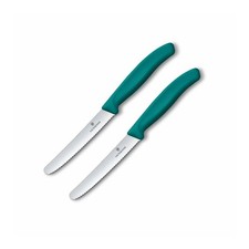 2 Stk Victorinox Frühstücksmesser Tafelmesser Vespermesser 11cm Klinge / grün