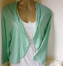 NEW YORK Stretch Bolero Jacke Jäckchen Viskose Mint offen Sweatjacke Gr. M L