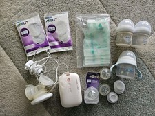 Philips Avent Elektrische Milch Pumpe SCF395 Inkl. Zubehör Flaschen Etc. 