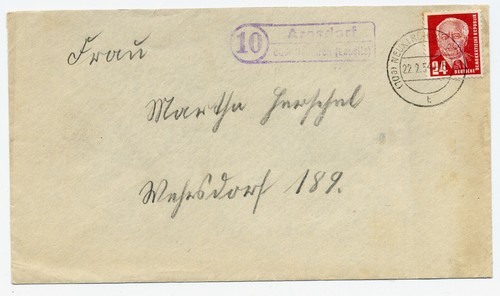 Brief 1954 landpoststempel - 1954,