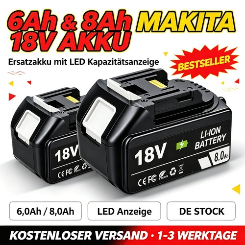 18v 0ah für makita akku - 18v/8,0ah,