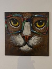 Metallbild "WATCHING CAT"