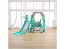 Kunststoffrutsche Giraffe, mit Schaukel und Basketball, 150 x 135 x 120 cm - N