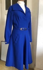Original Vintage! Swingdress 2 Tlg. hochwertiges Kleid in Royalblau Gr. 34-36