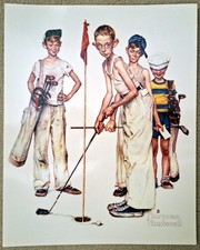 Norman Rockwell - Sporting Boys: Missed! - Postkarte Ansichtskarte Motivkarte AK