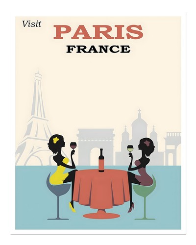 Paris reiseplakat wandkunst - reiseplakat,