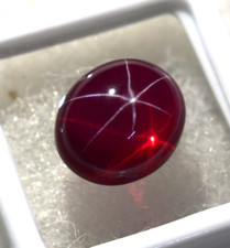 Natürlicher 11 bis 13 kt roter Stern Rubin 6 Strahlen ovaler Cabochon eiförmi...