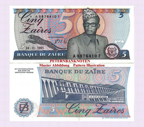 Zaire zaires 1985 unc p - zaire,