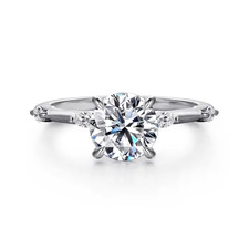 14 Karat Weißgold Ehering Lab Grown Rundschliff 1,65 Karat Diamant...