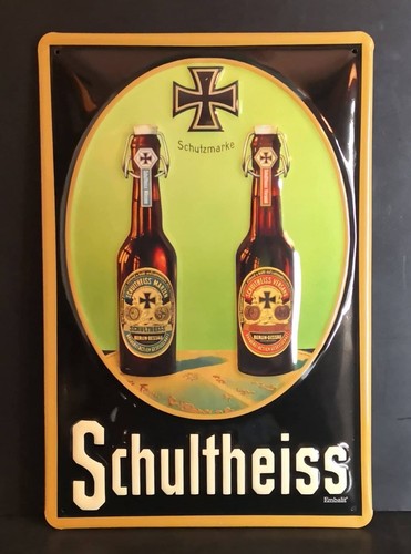 Schultheiss blechschild d - schultheiss, 3-d