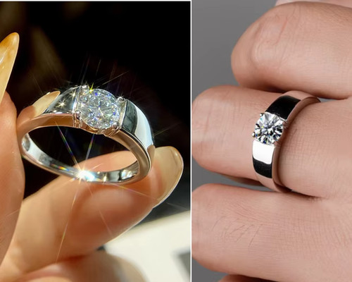 Echt 1ct moissanit ring gra - echt,