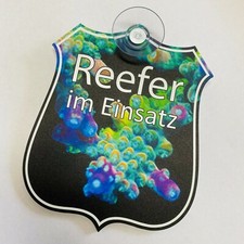 Reefer im Einsatz ✔ Schild mit Saugnapf ✔ Für Meerwasser Aquarium Korallen Fans
