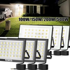 100-500Watt LED Fluter Außen Strahler Fassadenstrahler Scheinwerfer Baustrahler