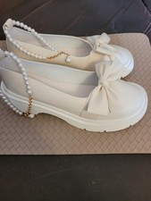 Ballerinas Damenschuhe Gr. 38 39, NEU cremefarbig, mit Fesselkettchen NEU