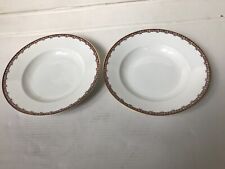 2 Suppenteller tiefe Teller mit Blumenband HR Hutschenreuther Selb Bavaria *