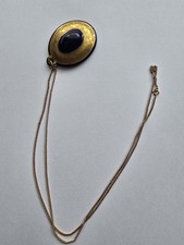 Lindner Bavaria Porzellan Schmuckanhänger Kobaldblau Gold mit Goldkette 333 TOP