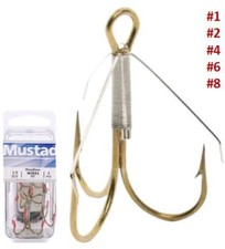 MUSTAD W3551-BR 5er Pack Raubfisch Drilling mit Krautschutz Angelhaken