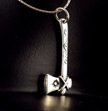 Anhänger 925 Silber Axt 3D - attraktiv & außergewöhnlich XL