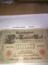 ZWEI x 1910 DEUTSCHE BANKNOTEN: 100 & 1000 MARK SCHEINE: Zustand altersgut: 