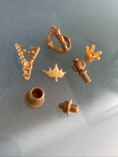 Playmobil 7 Kleinteile gold Konvolut Kette Spinnrad Spule Tintenfass Krone Kopfb