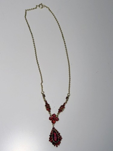 Collier granat kette gold - granat,