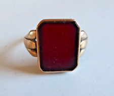 Siegelring - Rosegold 333 - 30er Jahre - Stein dunkel weinrot - Grösse 19,5 mm