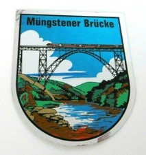 Souvenir-Aufkleber Müngstener Brücke Eisenbahn Wupper Solingen NRW 80er Oldtimer
