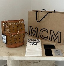 MCM Rucksack Tasche Aren Mini Aus Leder - Cognac Braun NEU mit Etikett Tasche