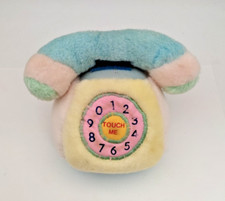 ☎️ Vintage: "QUELLE" Plüsch-TELEFON Festnetz pastellfarben, ~16x14 cm - 1990er