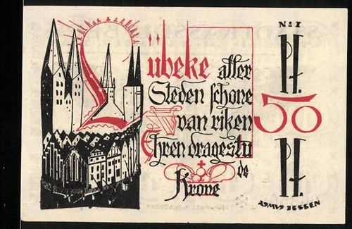 Notgeld lübeck 1921 50 - 1921,,